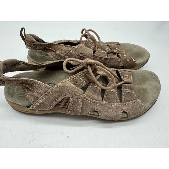 Earth Origins Womens Sassy Gladiator Sandals 7.5M Brown Suede Lace Up Casual - Picture 6 of 12